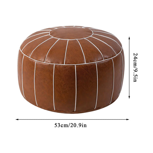Pouf Héritage – Cuir Véritable Fait Main